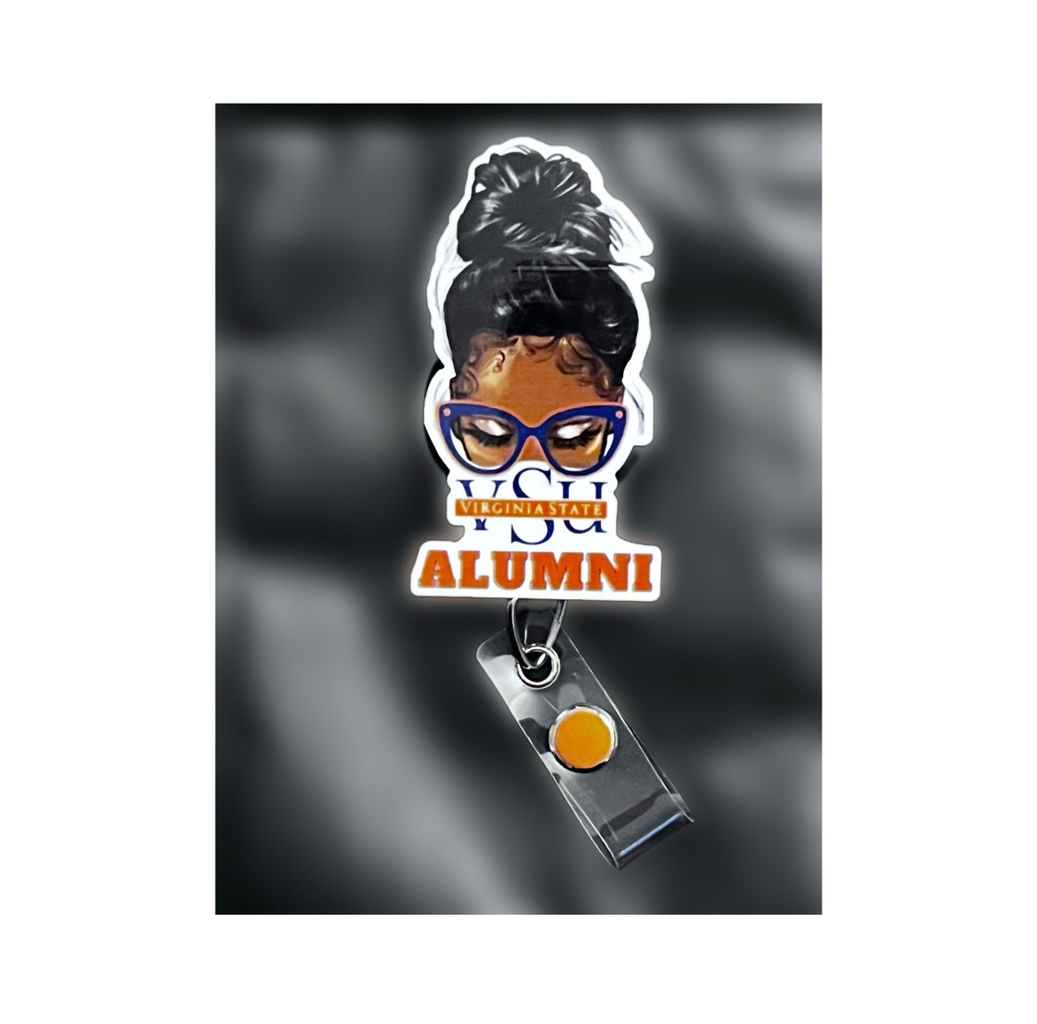 Women Messy Bun Virginia State University VSU ID Badge Holder