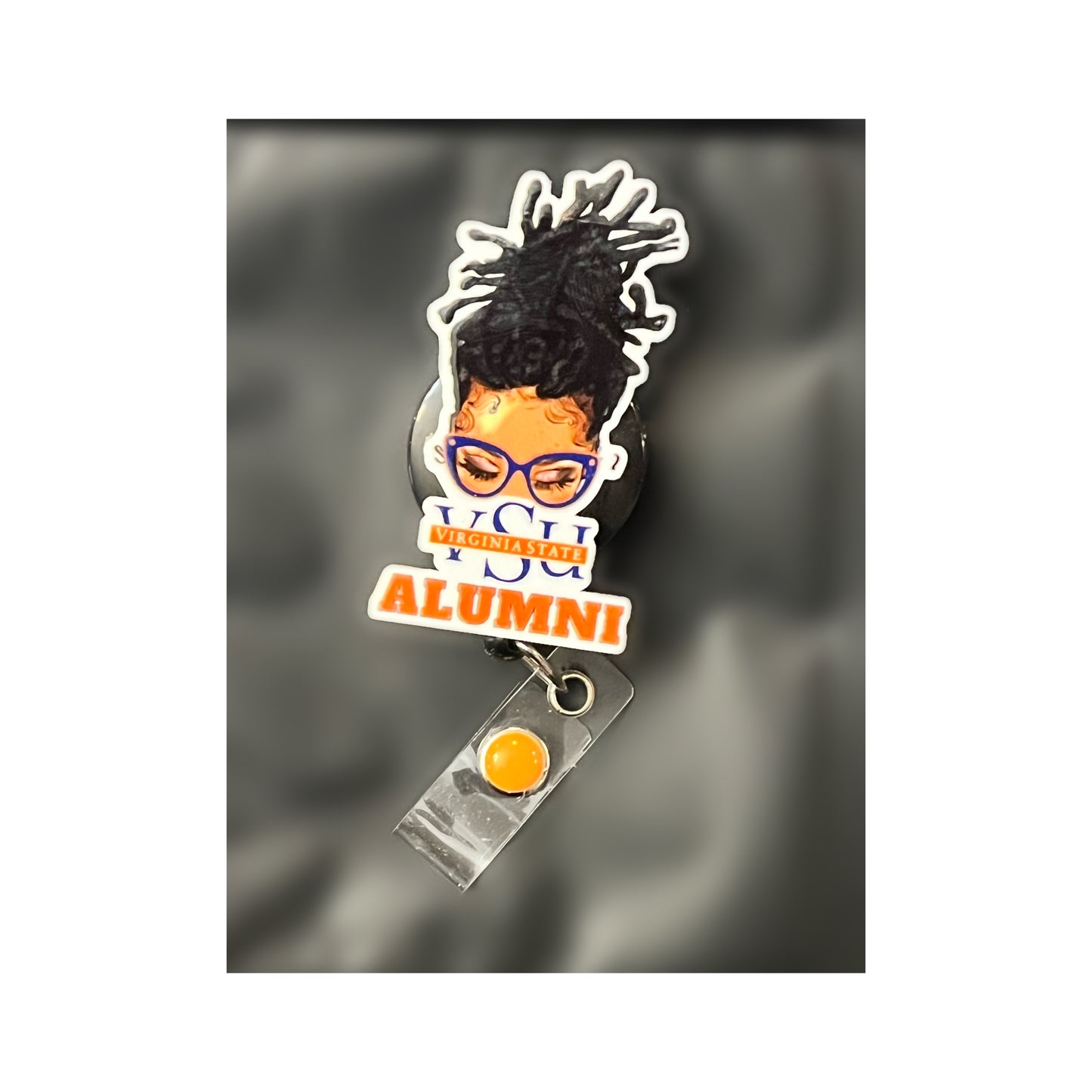 Women Messy Bun Virginia State University VSU ID Badge Holder