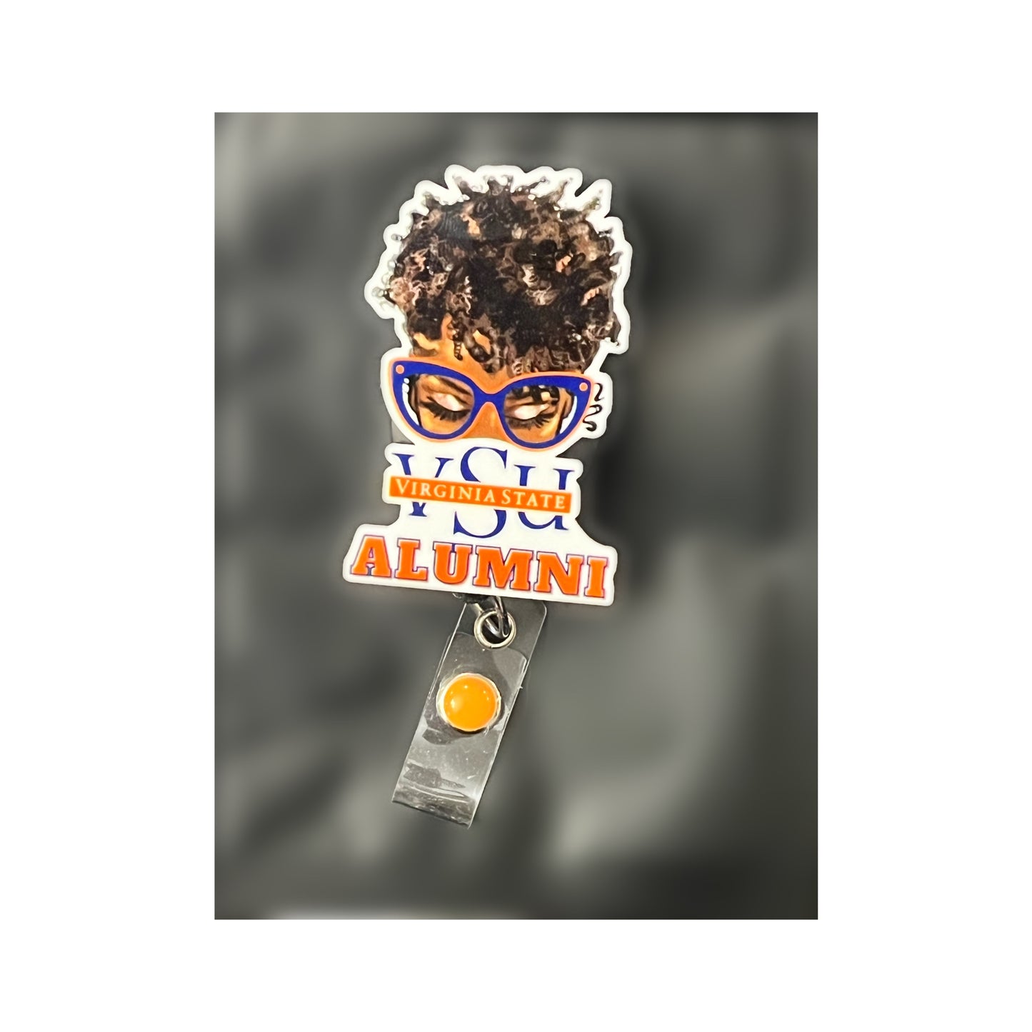 Women Messy Bun Virginia State University VSU ID Badge Holder