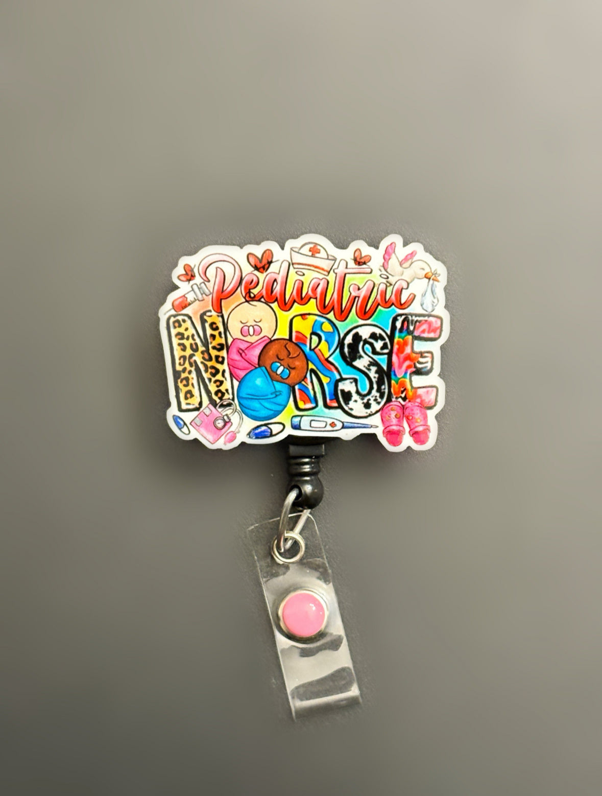 Pediatric Nurse Badge Reel ID Holder