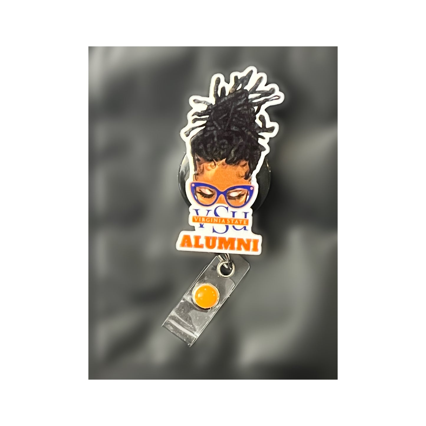 Women Messy Bun Virginia State University VSU ID Badge Holder