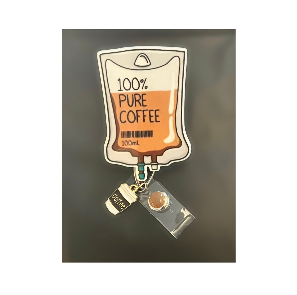 100% coffee Badge Holder