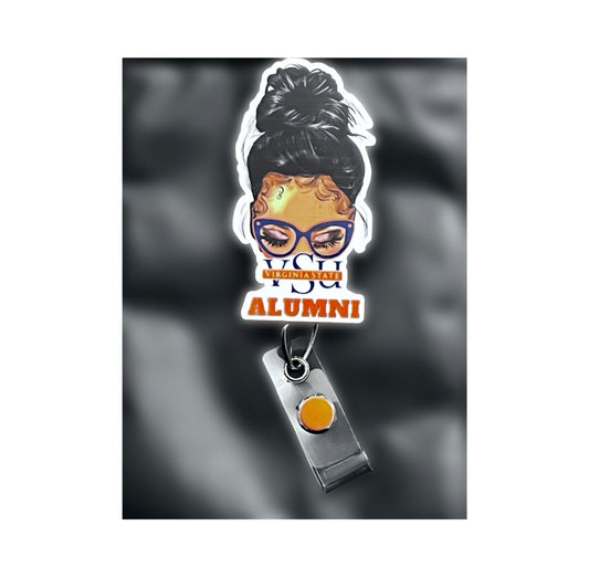 Women Messy Bun Virginia State University VSU ID Badge Holder