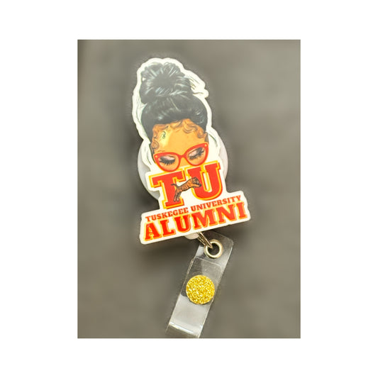 Tuskegee Alumni Messy Locs/Bun Badge Holder