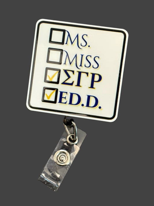 Sorority Doctor of Education (Ed.D.) Badge