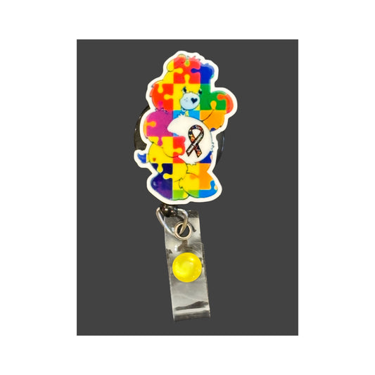 Autism Care Bear Badge Holder