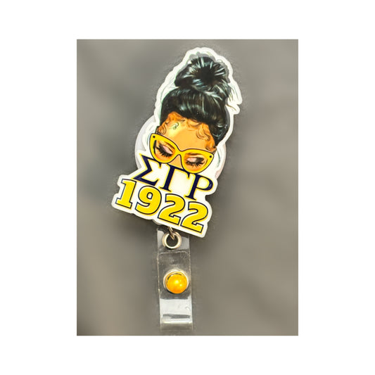 Sigma Gamma Rho Messy Bun Badge Holder