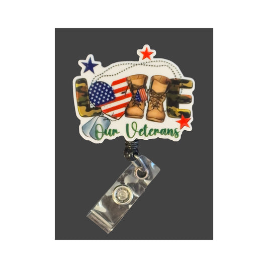 Love Our Veterans  Badge Holder