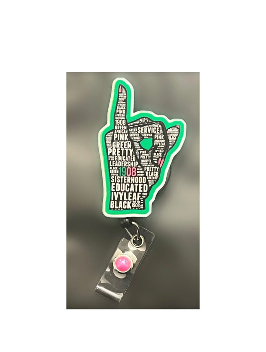 AKA hand sign badge holder